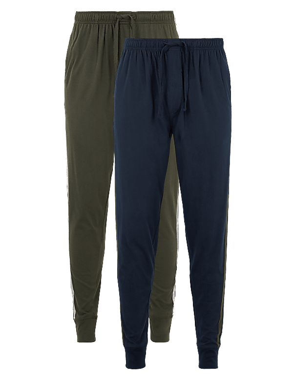 2 Pack Pure Cotton Pyjama Bottoms