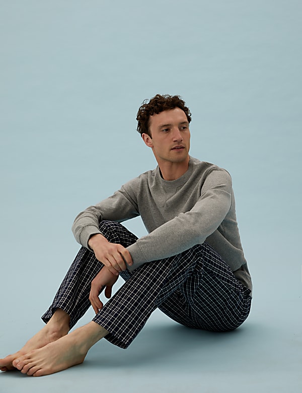 2 Pack Cotton Checked Pyjama Bottoms