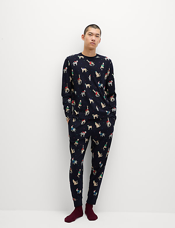 Men's Animal Party Family Christmas Pyjama Set
