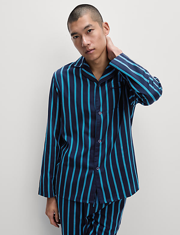 Marks Spencer Men s Candy Striped Family Christmas Pyjama Set Navy Mix XXL