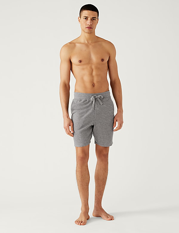 Cotton Supersoft Waffle Loungewear Shorts GREY Pyjama Shorts M S GR