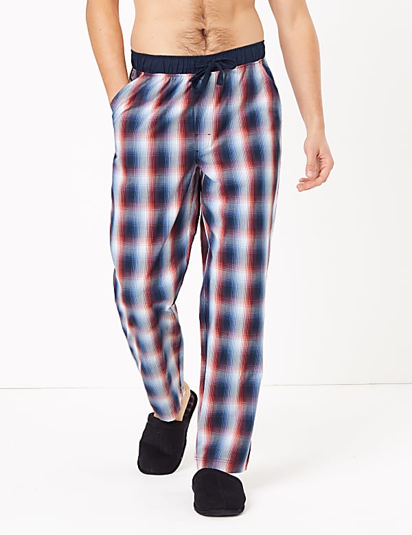 Pure Cotton Checked Pyjama Bottoms