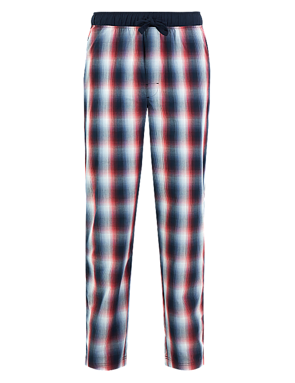 Pure Cotton Checked Pyjama Bottoms