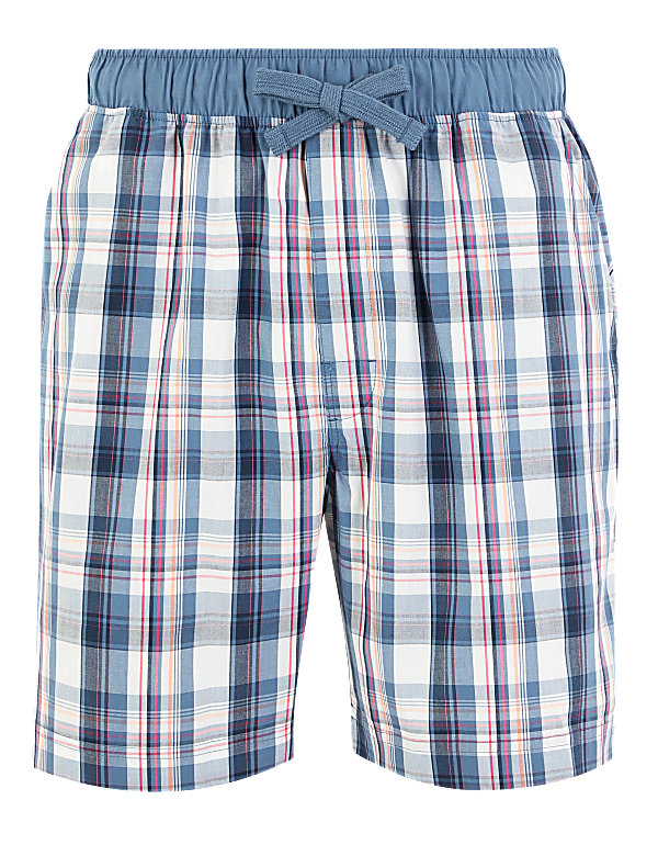 Pure Cotton Checked Pyjama Shorts