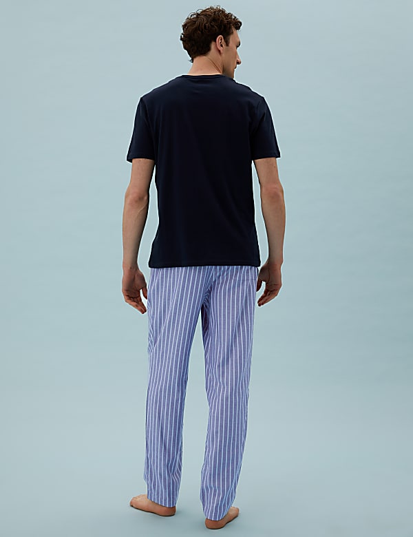 Cotton Striped Loungewear Bottoms