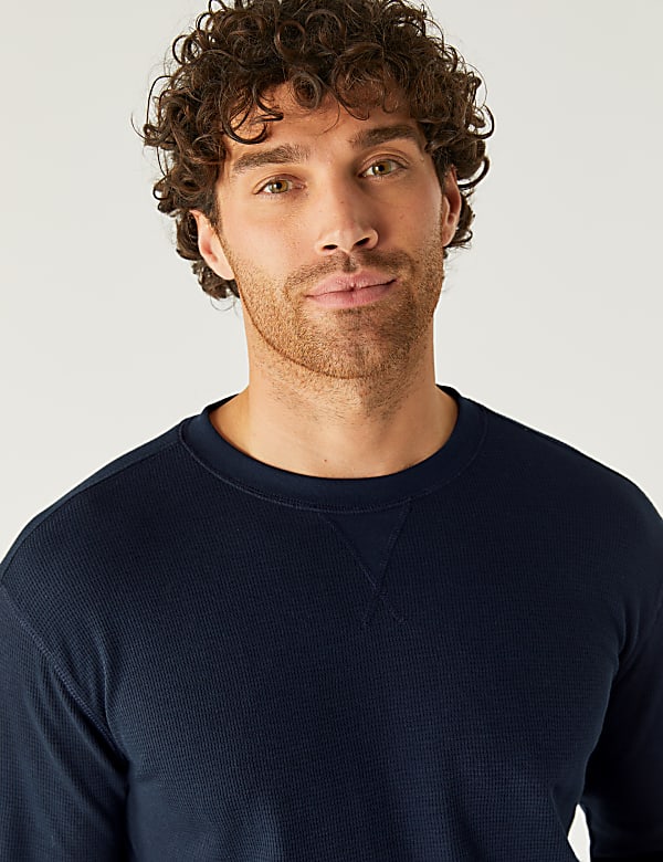 Cotton Supersoft Waffle Lounge Sweatshirt