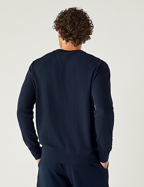 Cotton Supersoft Waffle Lounge Sweatshirt