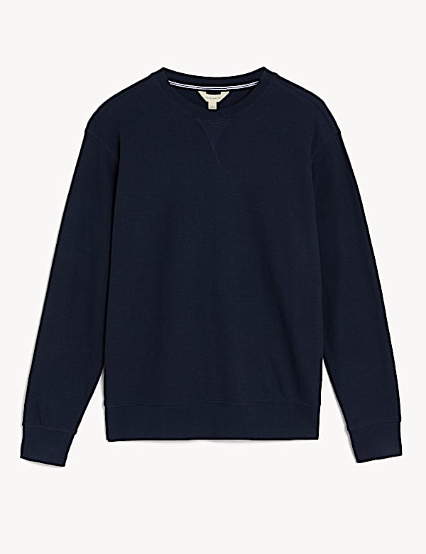 Cotton Supersoft Waffle Loungewear Sweatshirt - BN