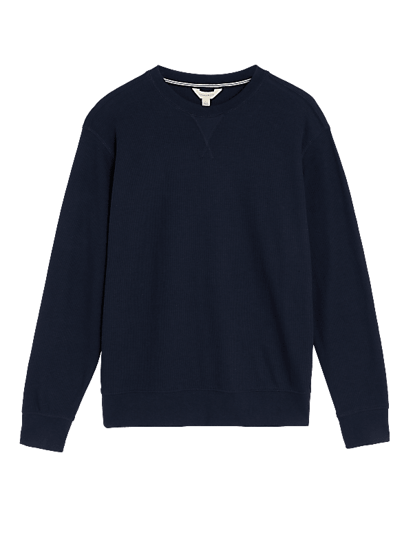 Cotton Supersoft Waffle Lounge Sweatshirt