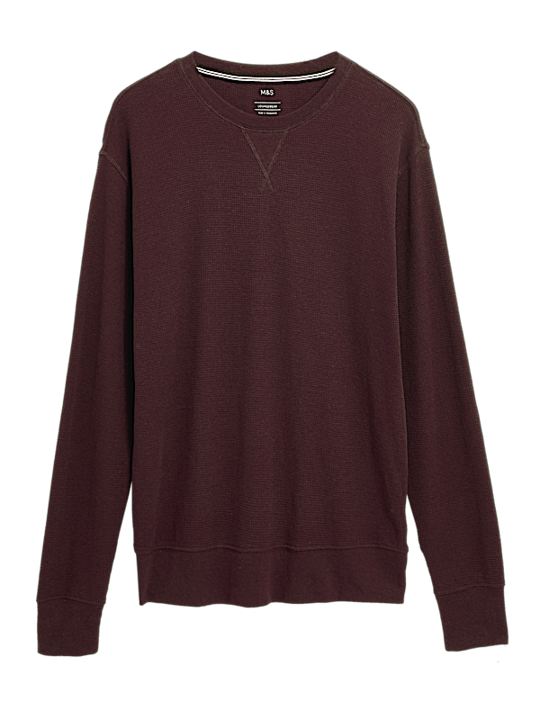 Cotton Supersoft Waffle Lounge Sweatshirt