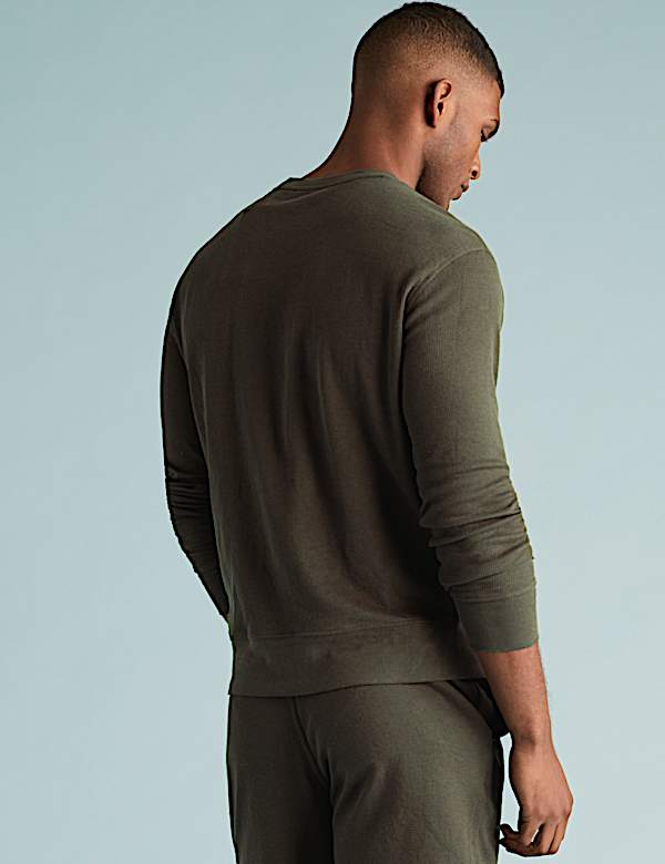 Cotton Supersoft Waffle Lounge Sweatshirt
