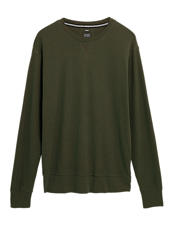 Cotton Supersoft Waffle Lounge Sweatshirt