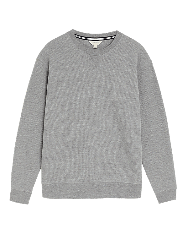 Cotton Supersoft Waffle Lounge Sweatshirt