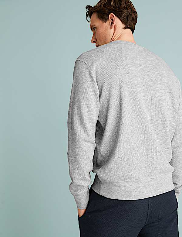 Cotton Supersoft Waffle Lounge Sweatshirt