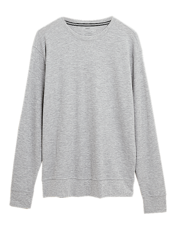 Cotton Supersoft Waffle Lounge Sweatshirt