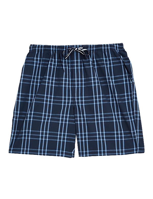 Pure Cotton Checked Loungewear Shorts