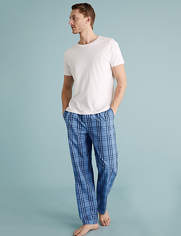 Pure Cotton Checked Pyjama Bottoms