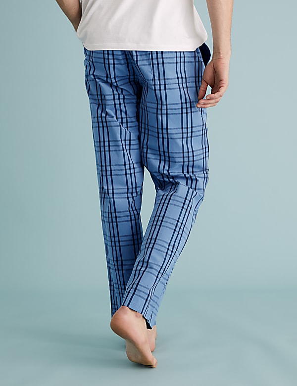Pure Cotton Checked Pyjama Bottoms