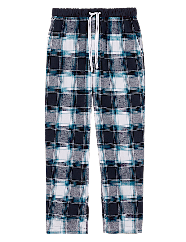 Brushed Cotton Checked Loungewear Bottoms