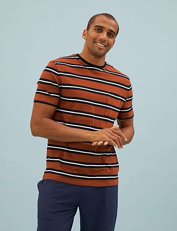 Pure Cotton Striped Loungewear Top - ES