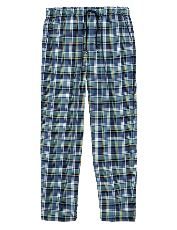 Pure Cotton Checked Loungewear Bottoms