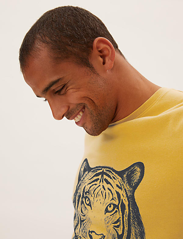 Pure Cotton Tiger Graphic Loungewear Top