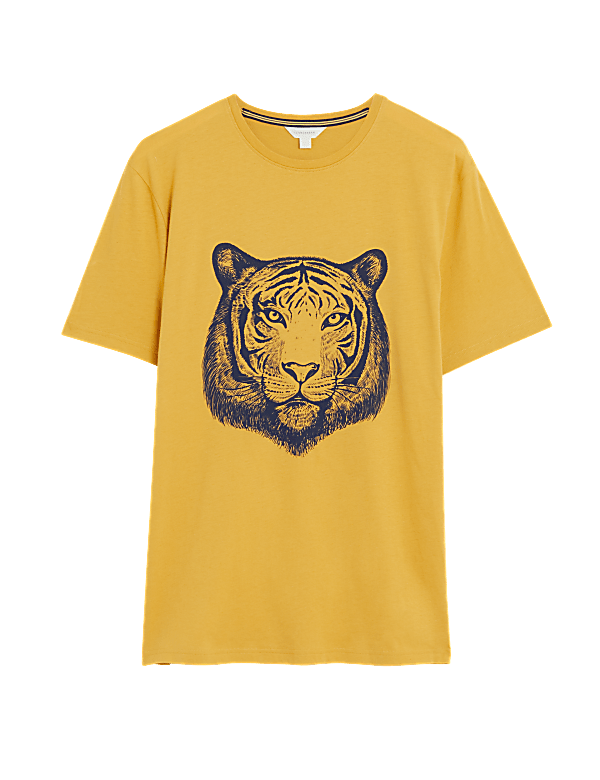 Pure Cotton Tiger Graphic Loungewear Top