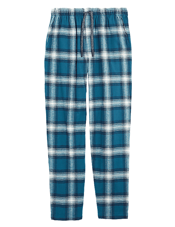 Brushed Cotton Checked Loungewear Bottoms