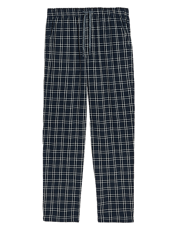Pure Cotton Checked Loungewear Bottoms