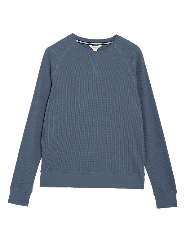 Cotton Blend Waffle Loungewear Top