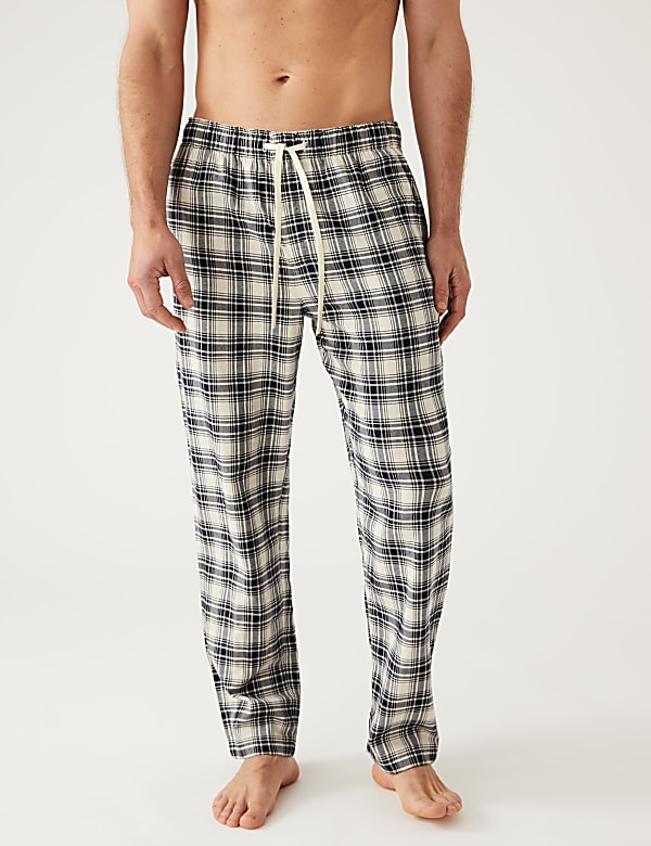 Pure Cotton Checked Pyjama Bottoms