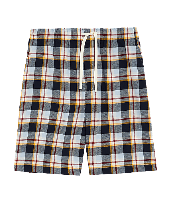 Pure Cotton Checked Loungewear Shorts