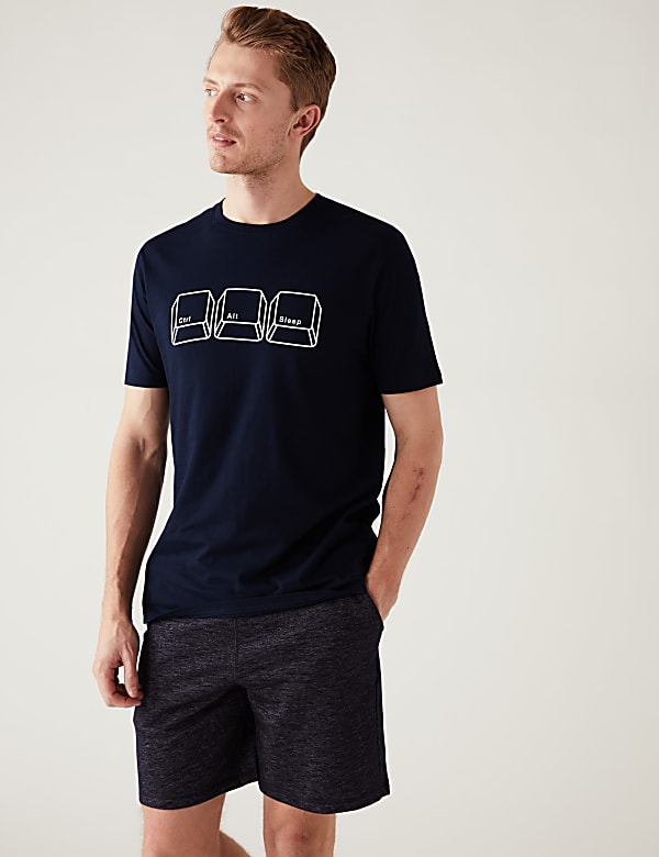 Pure Cotton Computer Graphic Loungewear Top