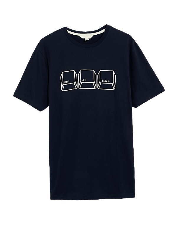 Pure Cotton Computer Graphic Loungewear Top