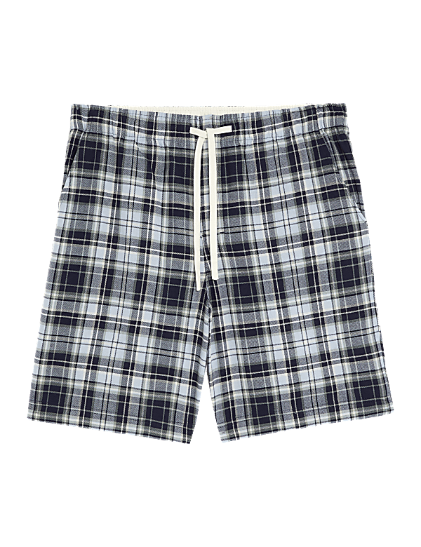 Pure Cotton Checked Loungewear Shorts