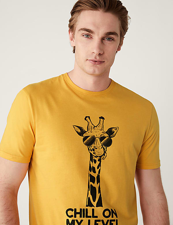 Pure Cotton Giraffe Print Loungewear Top