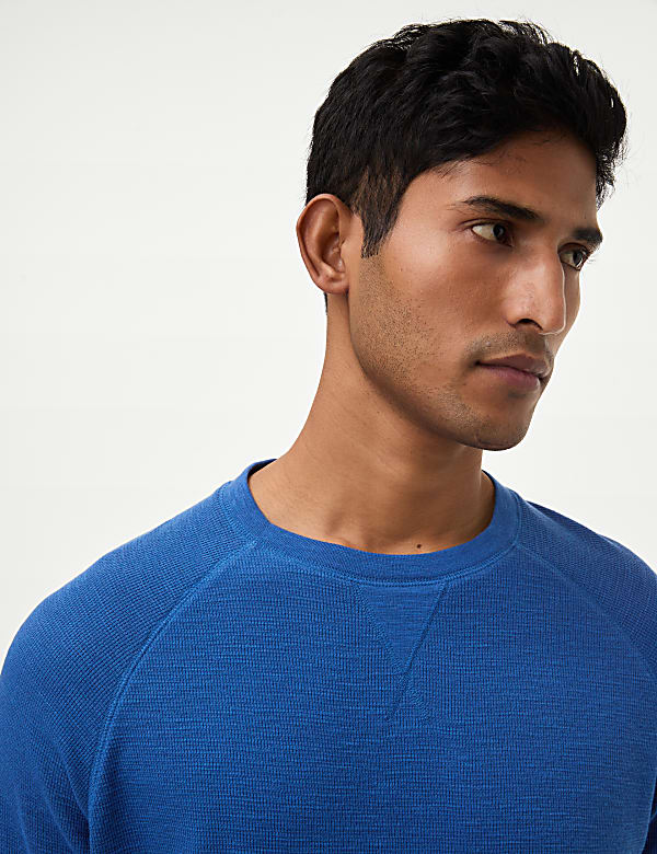 Pure Cotton Waffle Loungewear Sweatshirt