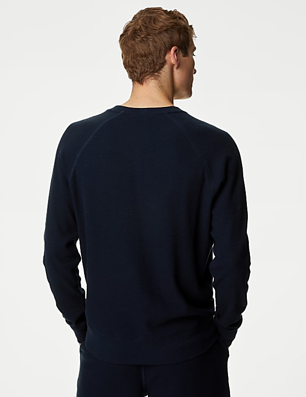 Pure Cotton Waffle Loungewear Sweatshirt