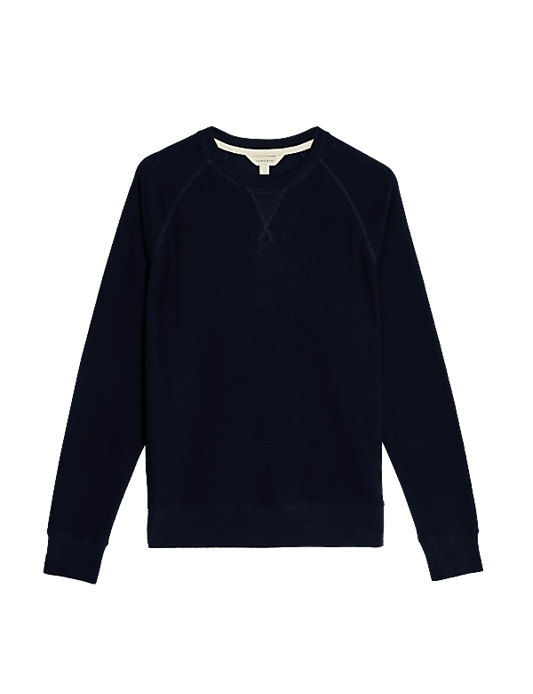 Pure Cotton Waffle Loungewear Sweatshirt