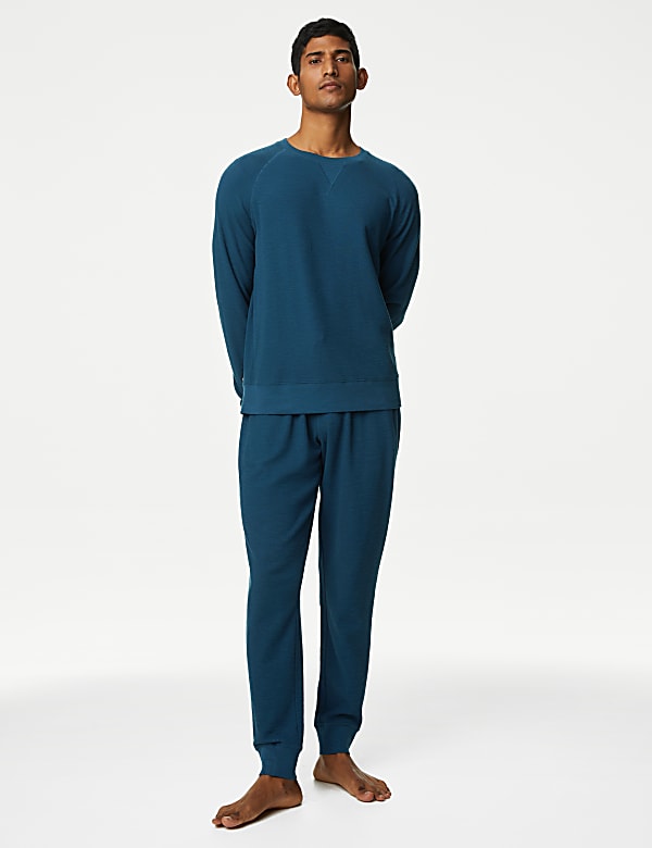 Pure Cotton Waffle Loungewear Sweatshirt