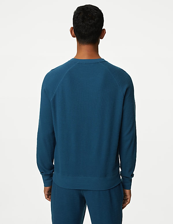 Pure Cotton Waffle Loungewear Sweatshirt