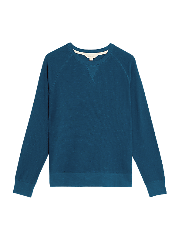 Pure Cotton Waffle Loungewear Sweatshirt