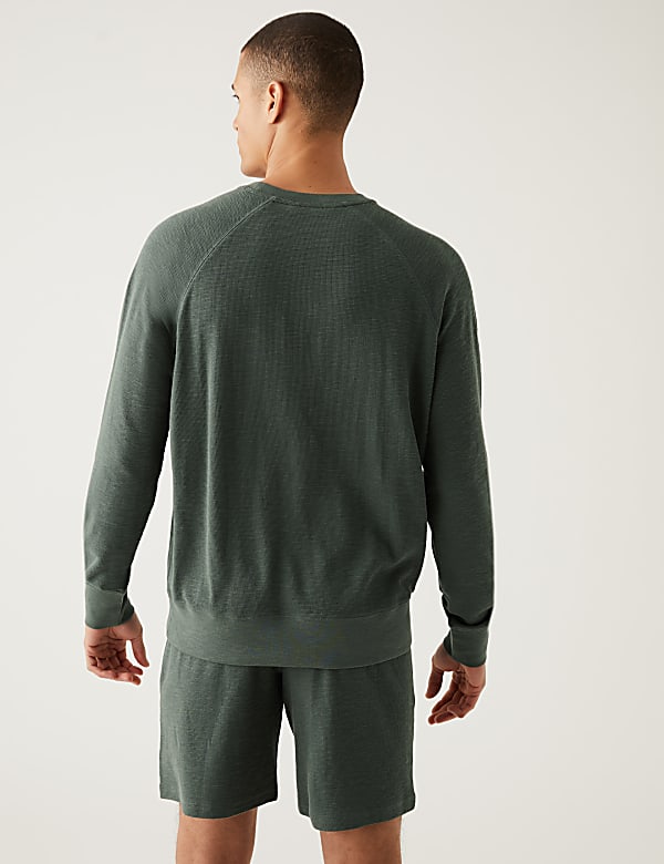 Pure Cotton Waffle Loungewear Sweatshirt