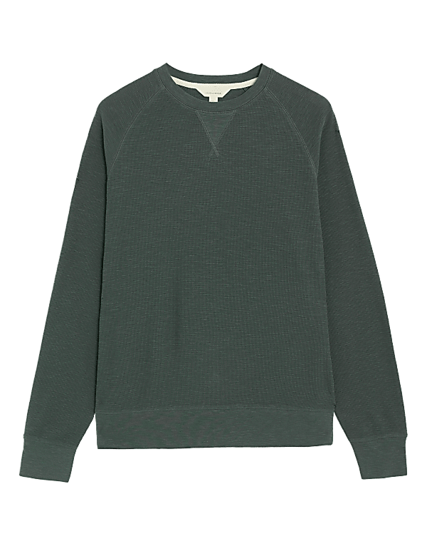 Pure Cotton Waffle Loungewear Sweatshirt