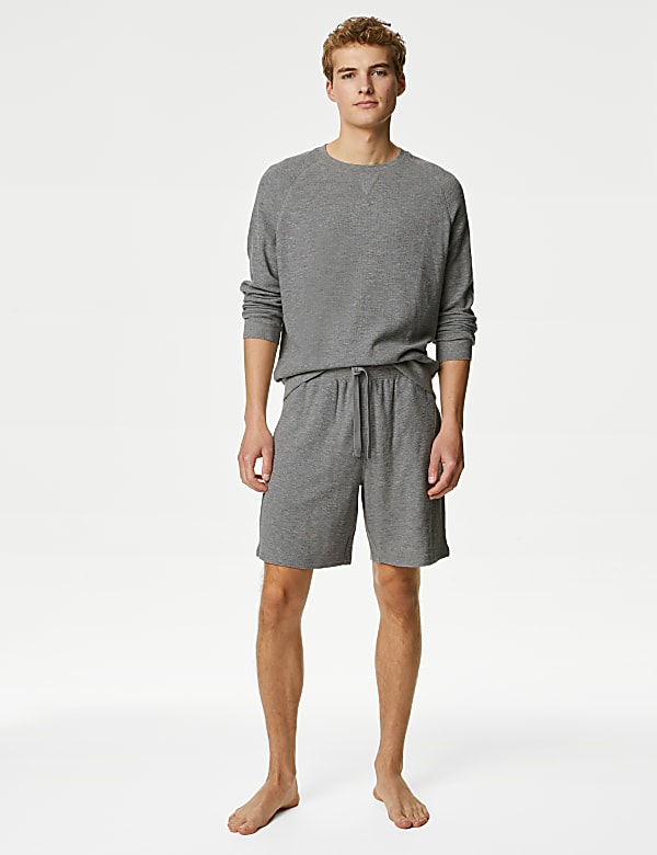 Pure Cotton Waffle Loungewear Sweatshirt