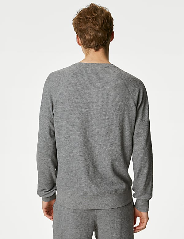 Pure Cotton Waffle Loungewear Sweatshirt