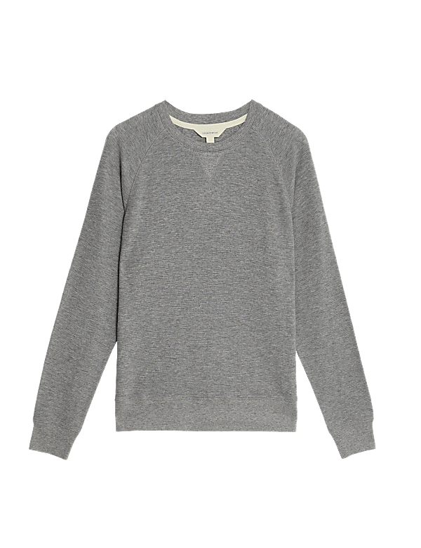Pure Cotton Waffle Loungewear Sweatshirt
