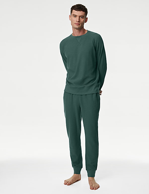 Pure Cotton Waffle Loungewear Sweatshirt
