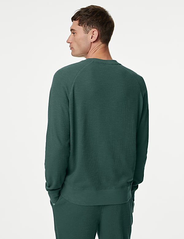 Pure Cotton Waffle Loungewear Sweatshirt