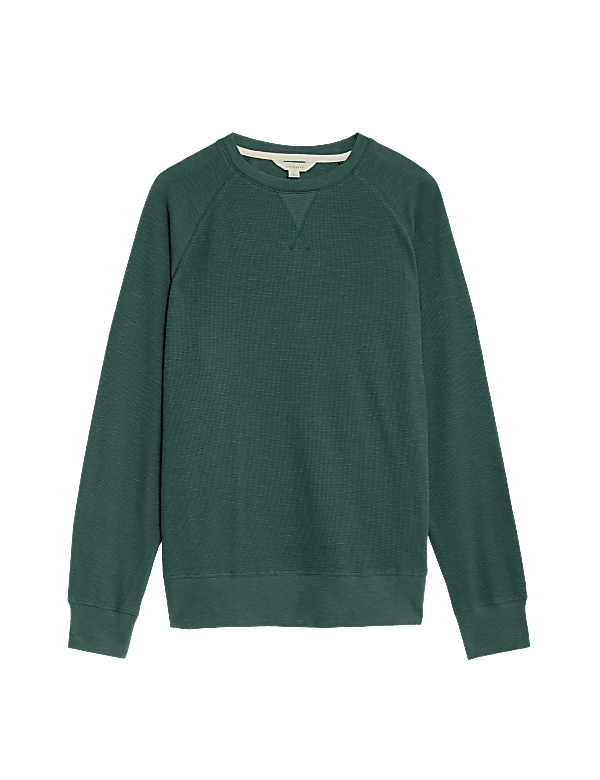 Pure Cotton Waffle Loungewear Sweatshirt